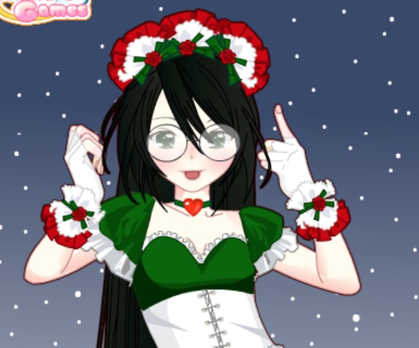 Гра Різдвяна аніме одевалка