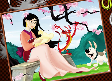 Гра Розфарбуй малюнок з Мулан