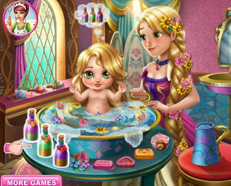 Гра Купання дочки принцеси Рапунцель