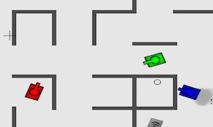 Гра Танки в лабіринті на двох - грати в онлайн безкоштовно