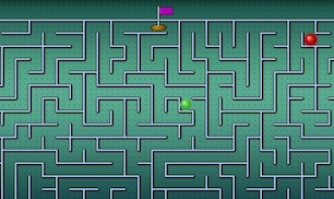 Гра Гонка в лабіринті з червоним кулькою