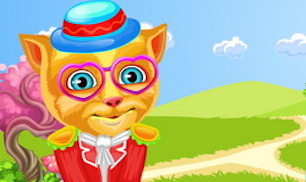 Гра Мовець кіт Рижик: одевалка