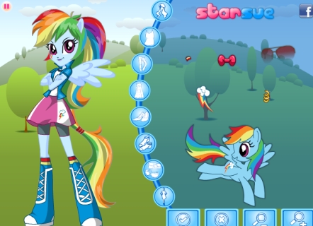 Гра Дівчинки з Эквестрии: Стильна Веселка Деш