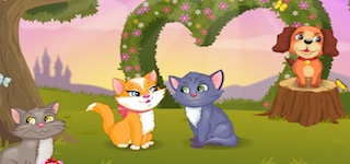 Гра Поцілунок кішок на лузі