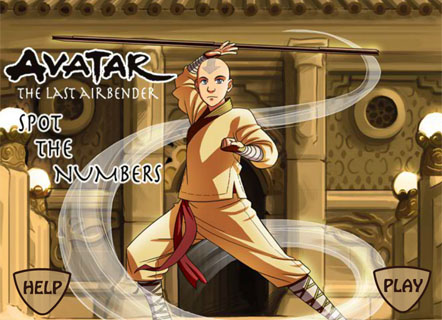 Гра Знайди числа на картинках з Аангом