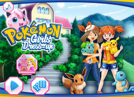 Гра Покемони! Одевалка дівчаток аніме