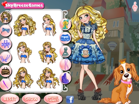 Гра Блонді Локс з Евер Афтер Хай веде в школу цуценя