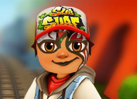 Гра Сабвей Серф: Малюнок на обличчі Джейка