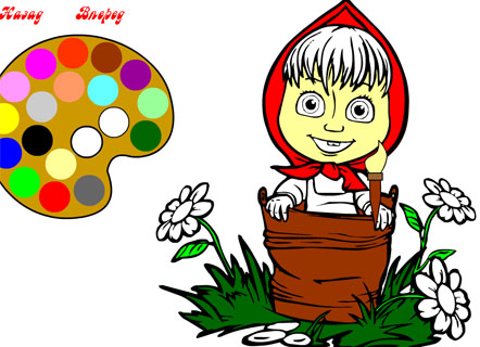 Гра Розмальовка Маша в лісі