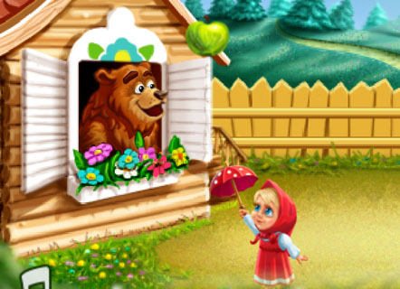 Гра Маша і ведмідь збираються на пікнік