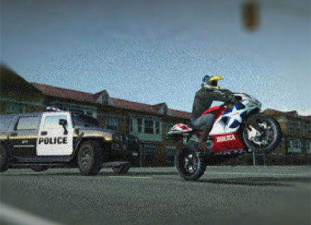 Гра Сховатися на байку від переслідування поліції 3д